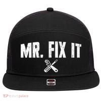 Mr Fix It Funny Cool Gift 7 Panel Mesh Trucker Snapback Hat thumb 0