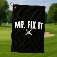 Mr Fix It Funny Cool Gift Golf Towel thumb 1