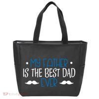 My Father Is The Best Dad Ever Mustache Tote Bag thumb 0