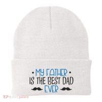 My Father Is The Best Dad Ever Mustache Beanie thumb 0