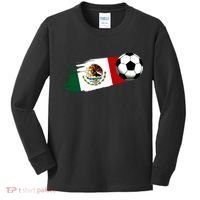 Mexico Flag Jersey Mexican Soccer Team Mexican Kids Long Sleeve Shirt thumb 0