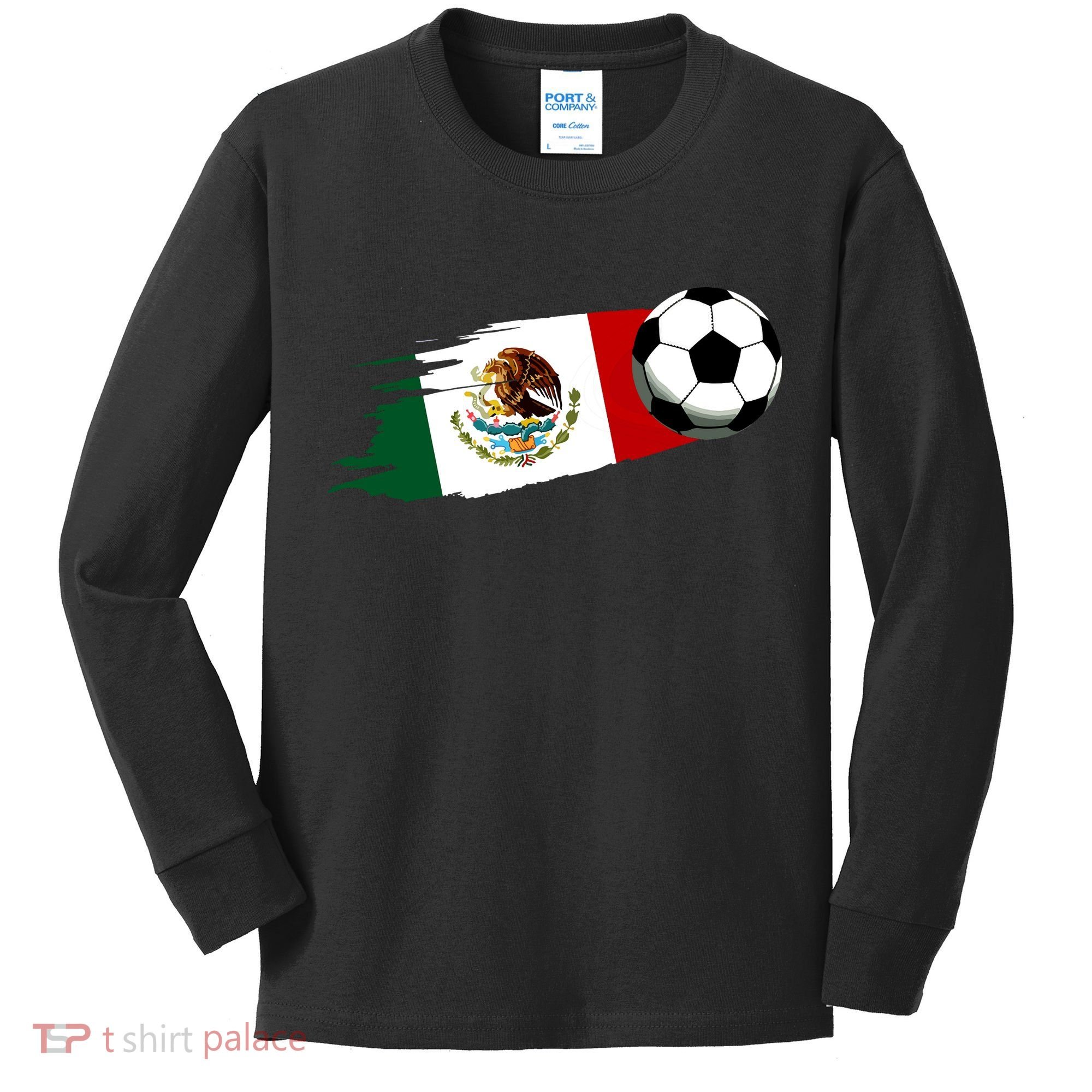 Mexico Flag Jersey Mexican Soccer Team Mexican Kids Long Sleeve Shirt