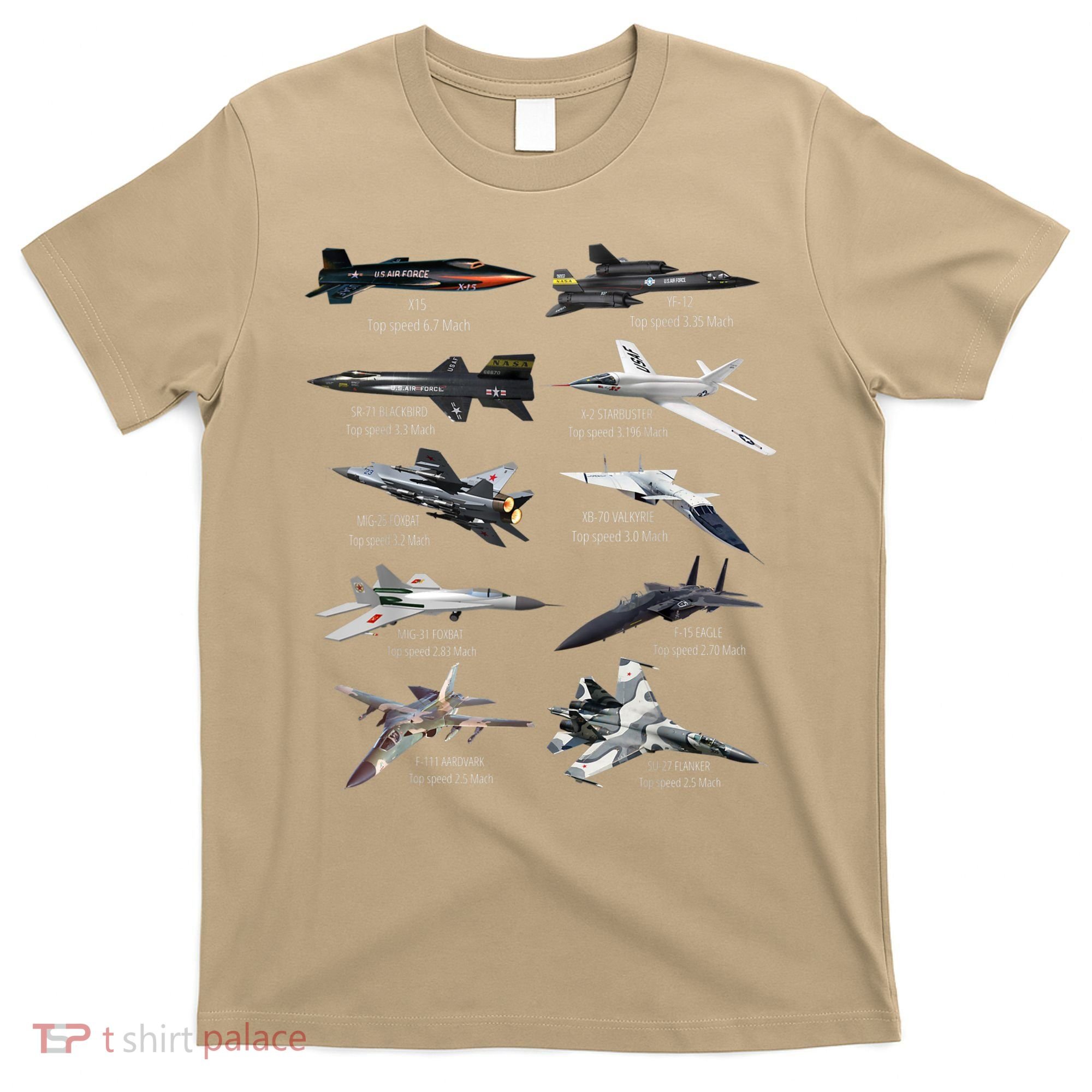 Military's Fastest Jet Fighters Aircraft Plane Of The World T-Shirt