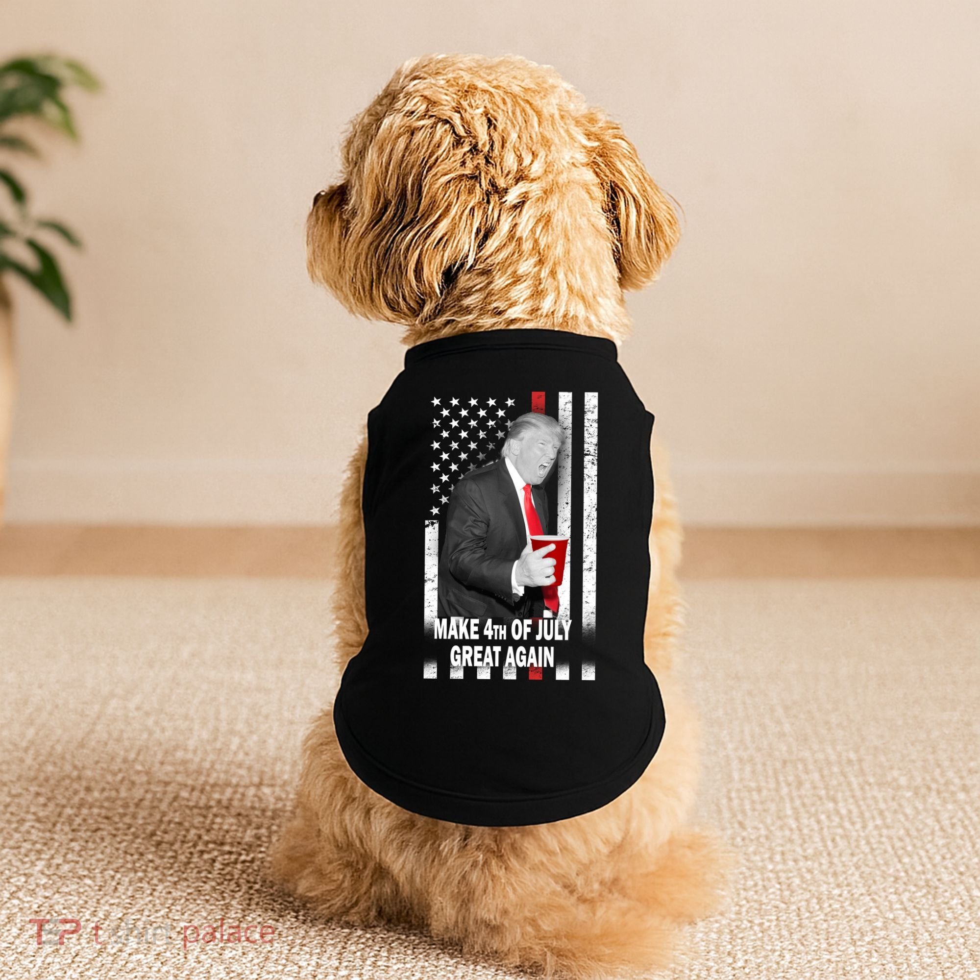 Donald Trump Make 4th Of July Great Again Doggie Tank