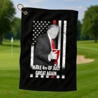 Donald Trump Make 4th Of July Great Again Golf Towel thumb 1