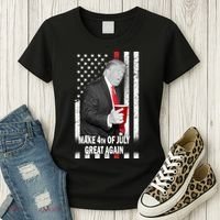 Donald Trump Make 4th Of July Great Again Women's T-Shirt thumb 3
