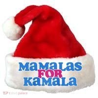 Mamalas For Kamala This Mamala Voting For Kamala Raglan Santa Hat thumb 0