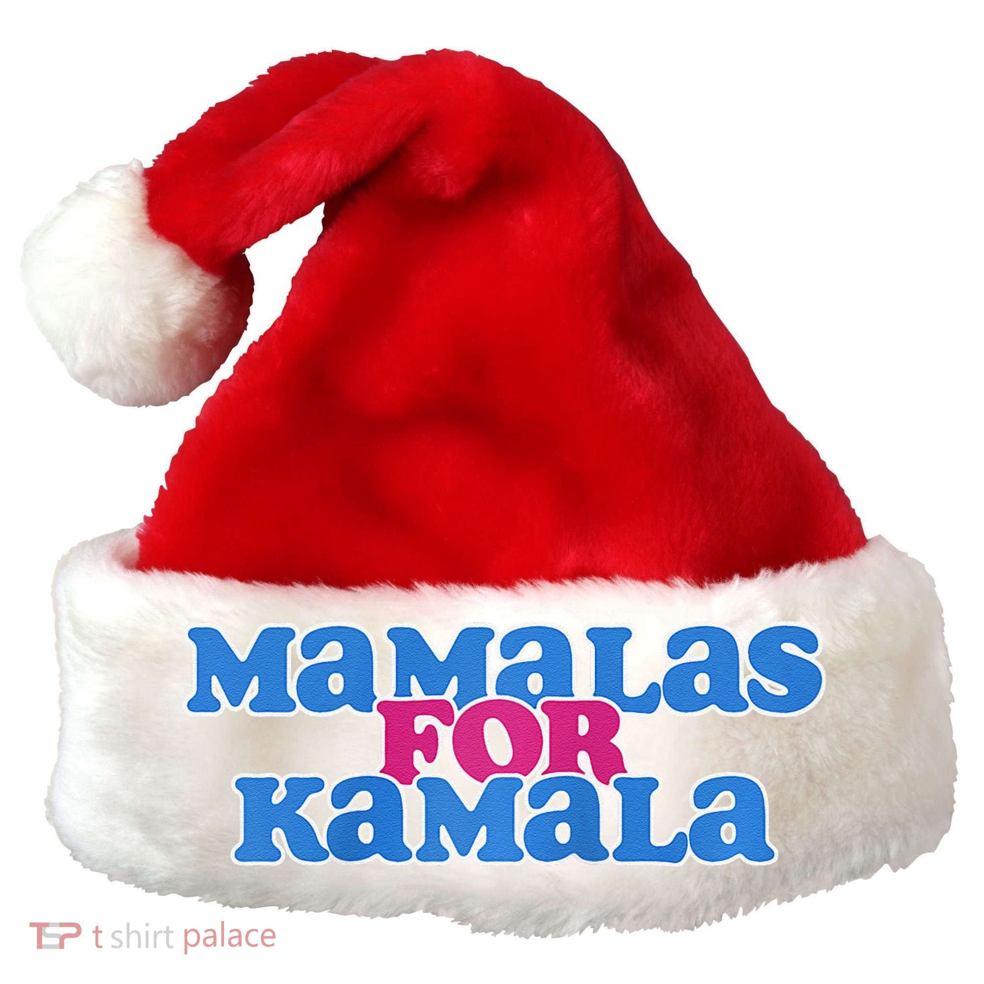 Mamalas For Kamala This Mamala Voting For Kamala Raglan Santa Hat