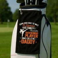 My Favorite Korea Taekwondo Training Player Calls Me Daddy Gift Golf Towel thumb 2