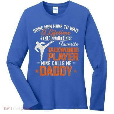 My Favorite Korea Taekwondo Training Player Calls Me Daddy Gift Women's Long Sleeve Shirt