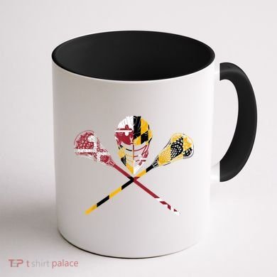 Maryland Flag Lacrosse Coffee Mug back