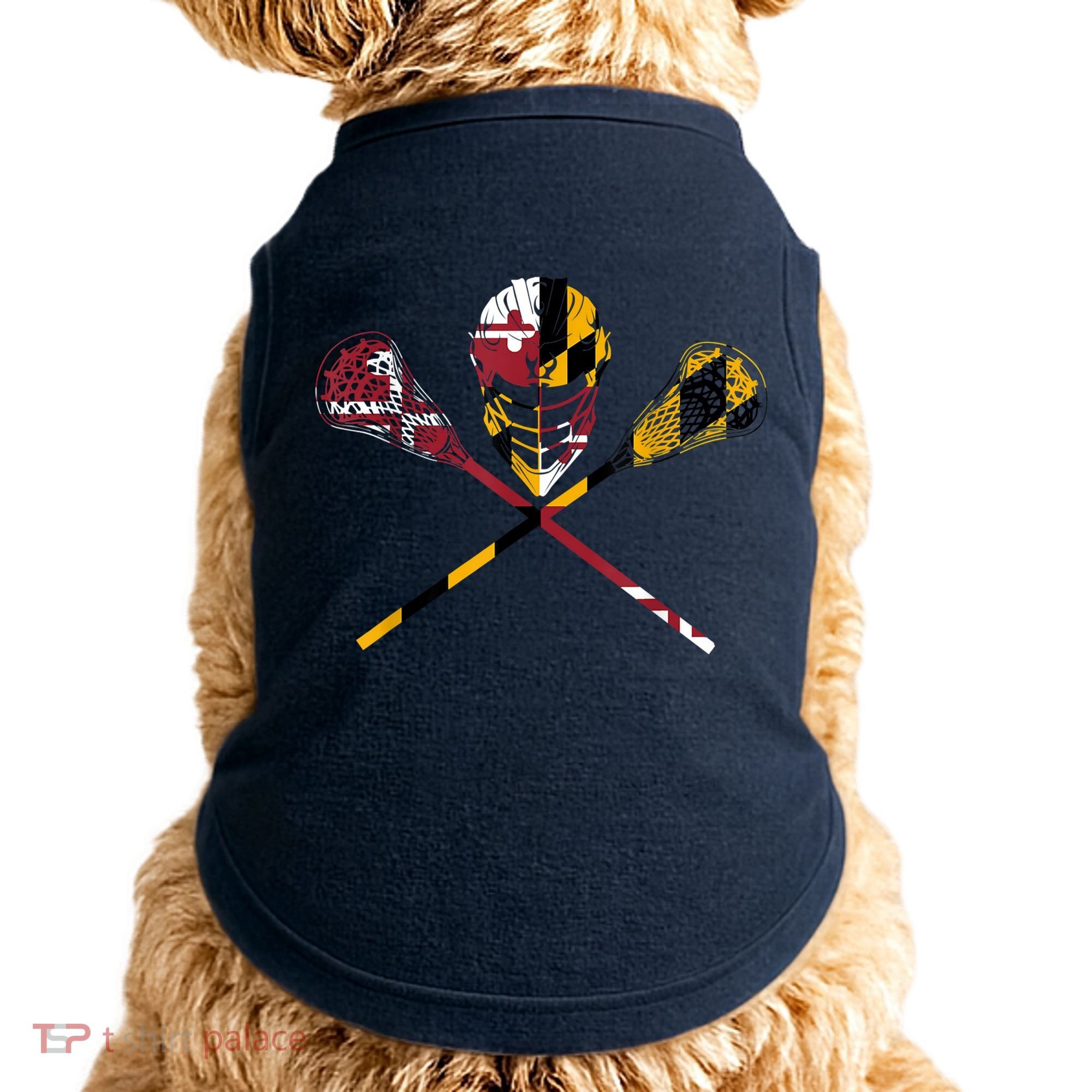 Maryland Flag Lacrosse Doggie Tank