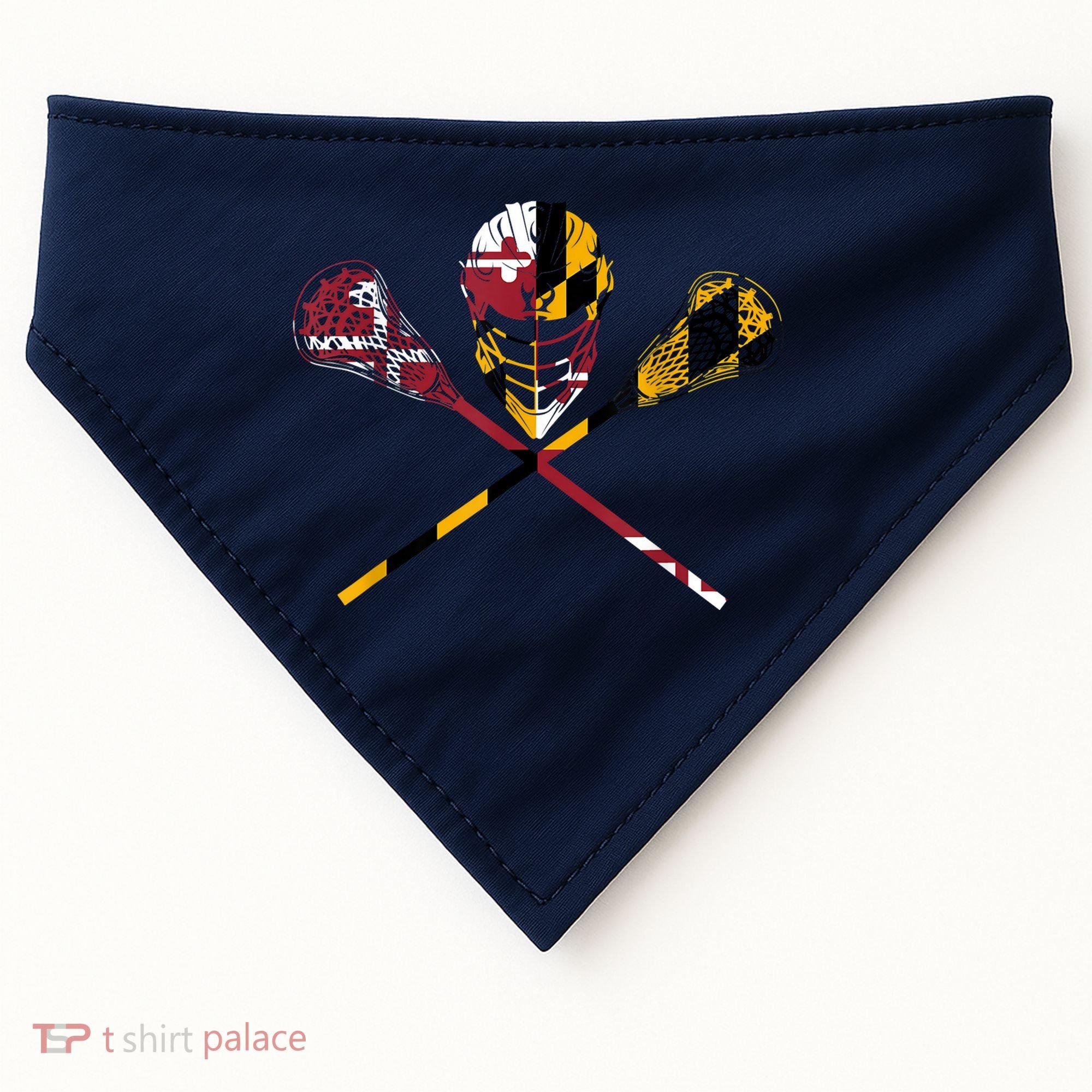 Maryland Flag Lacrosse USA-Made Doggie Bandana