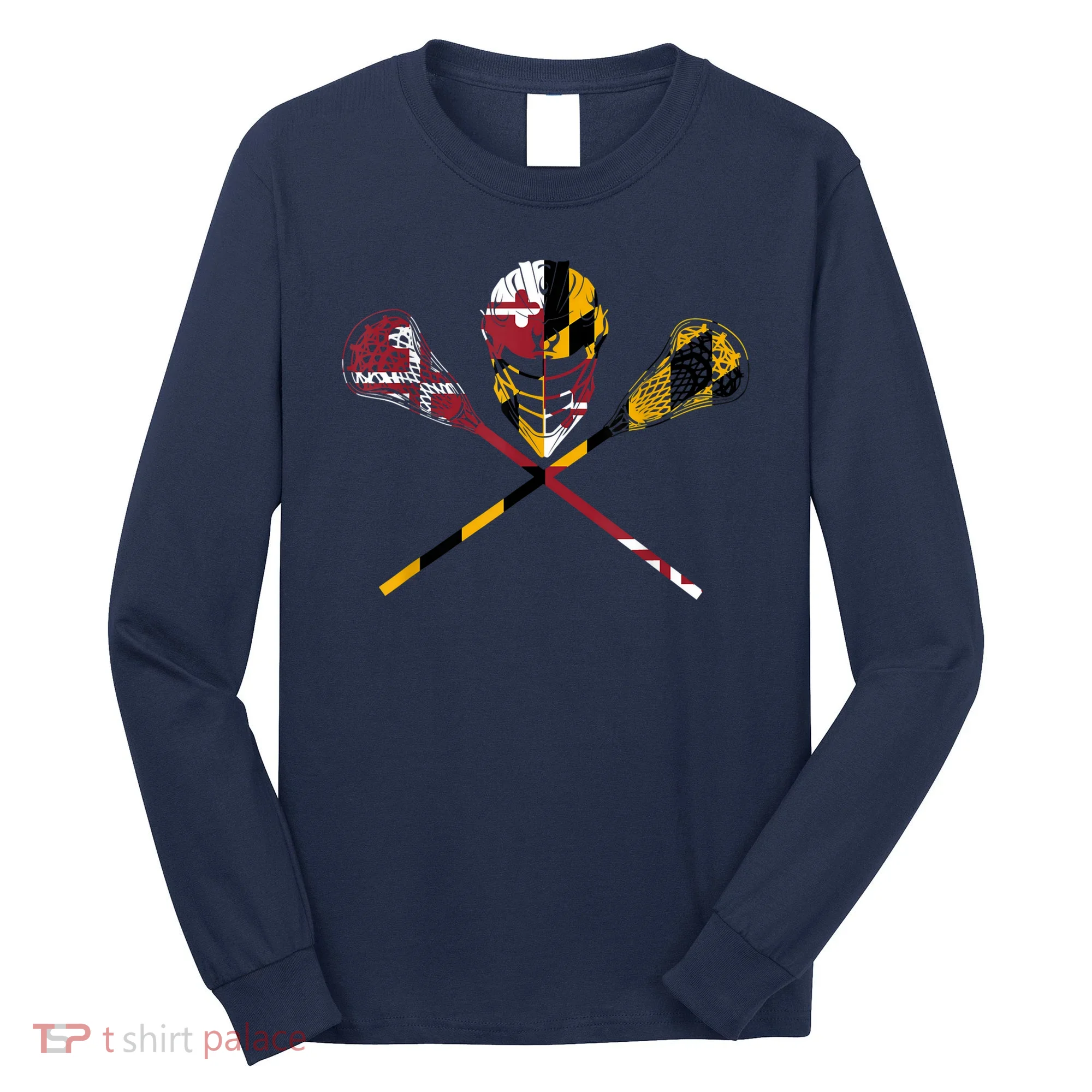 Maryland Flag Lacrosse Long Sleeve Shirt