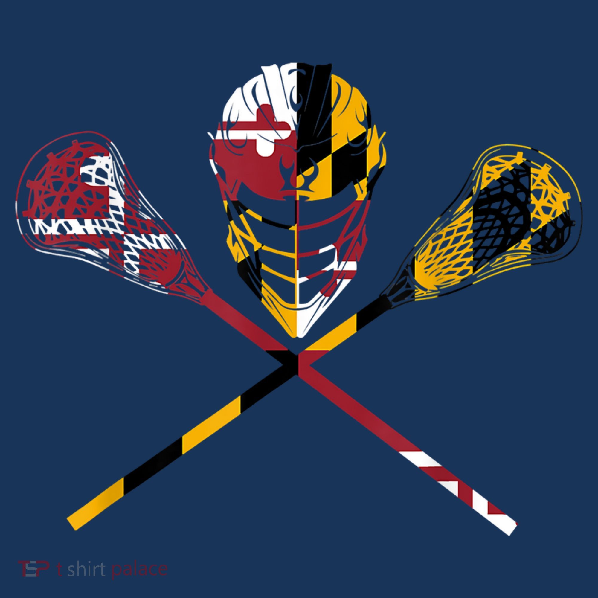 Maryland Flag Lacrosse Baby Bodysuit