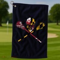 Maryland Flag Lacrosse Golf Towel thumb 1
