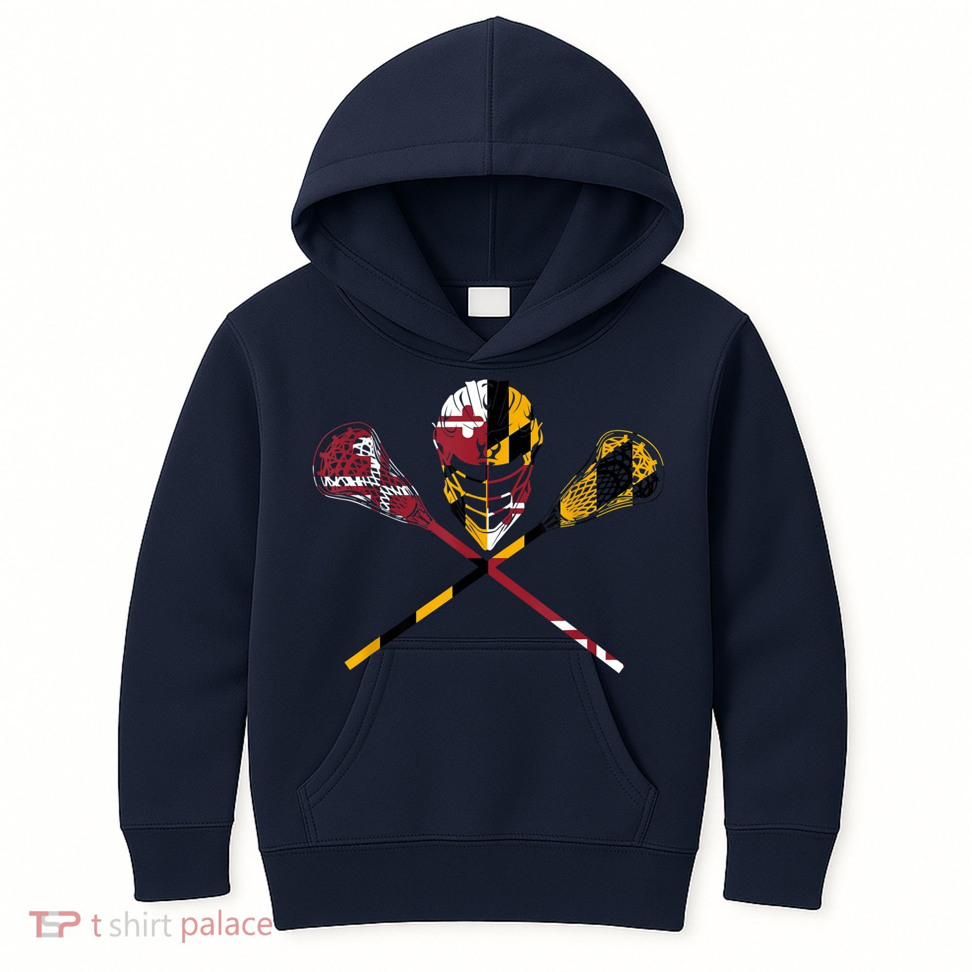 Maryland Flag Lacrosse Kids Hoodie