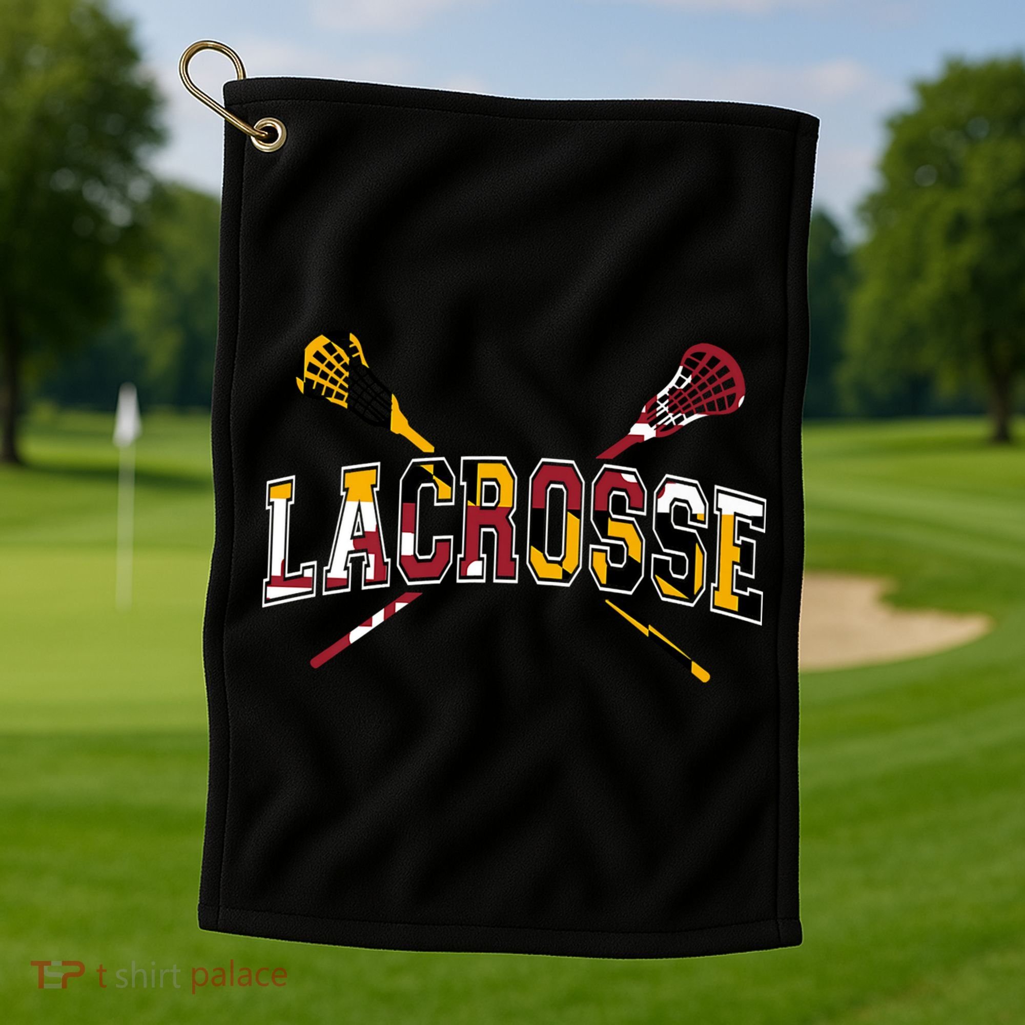 Maryland Flag Lacrosse Golf Towel