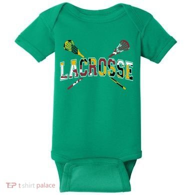 Maryland Flag Lacrosse Baby Bodysuit