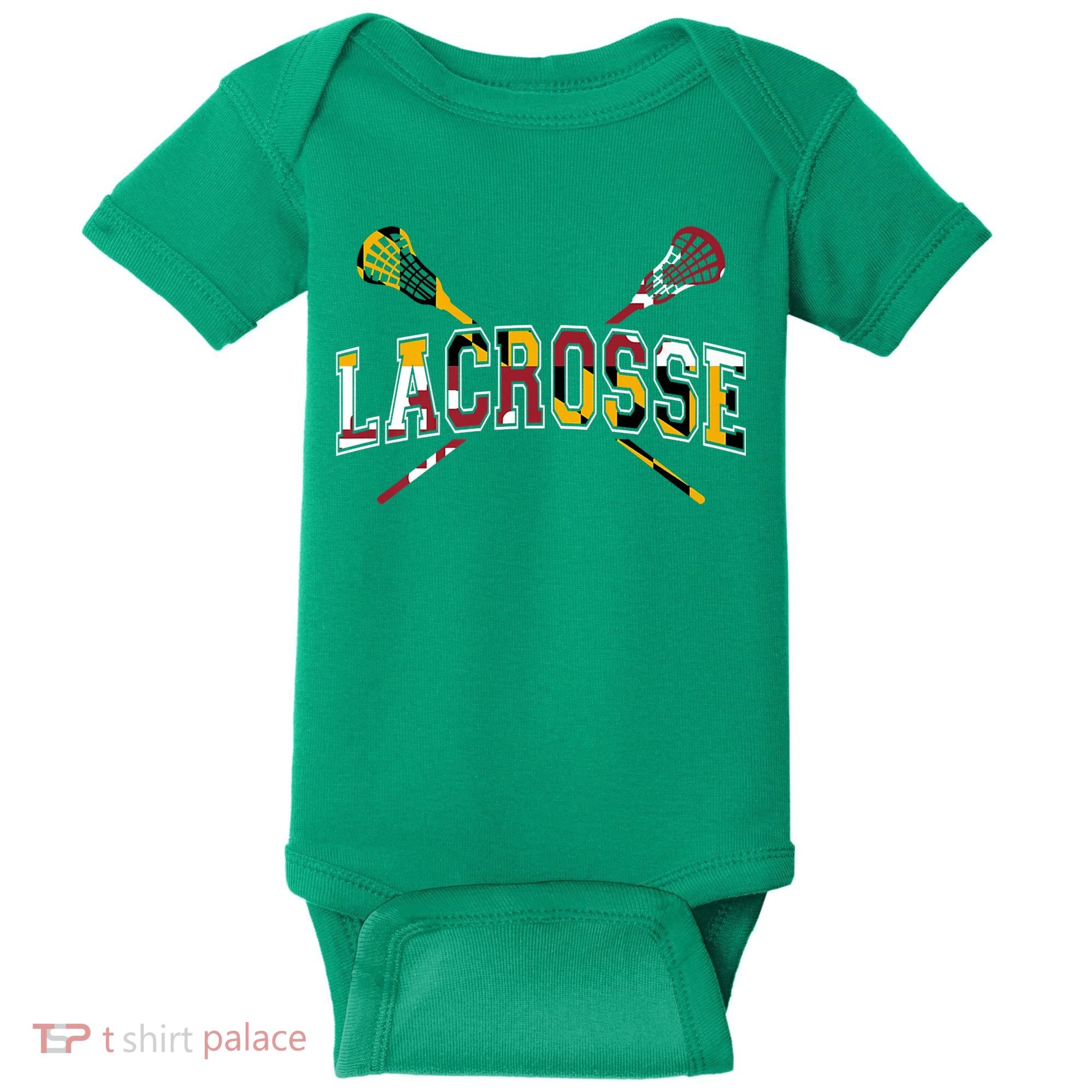 Maryland Flag Lacrosse Baby Bodysuit