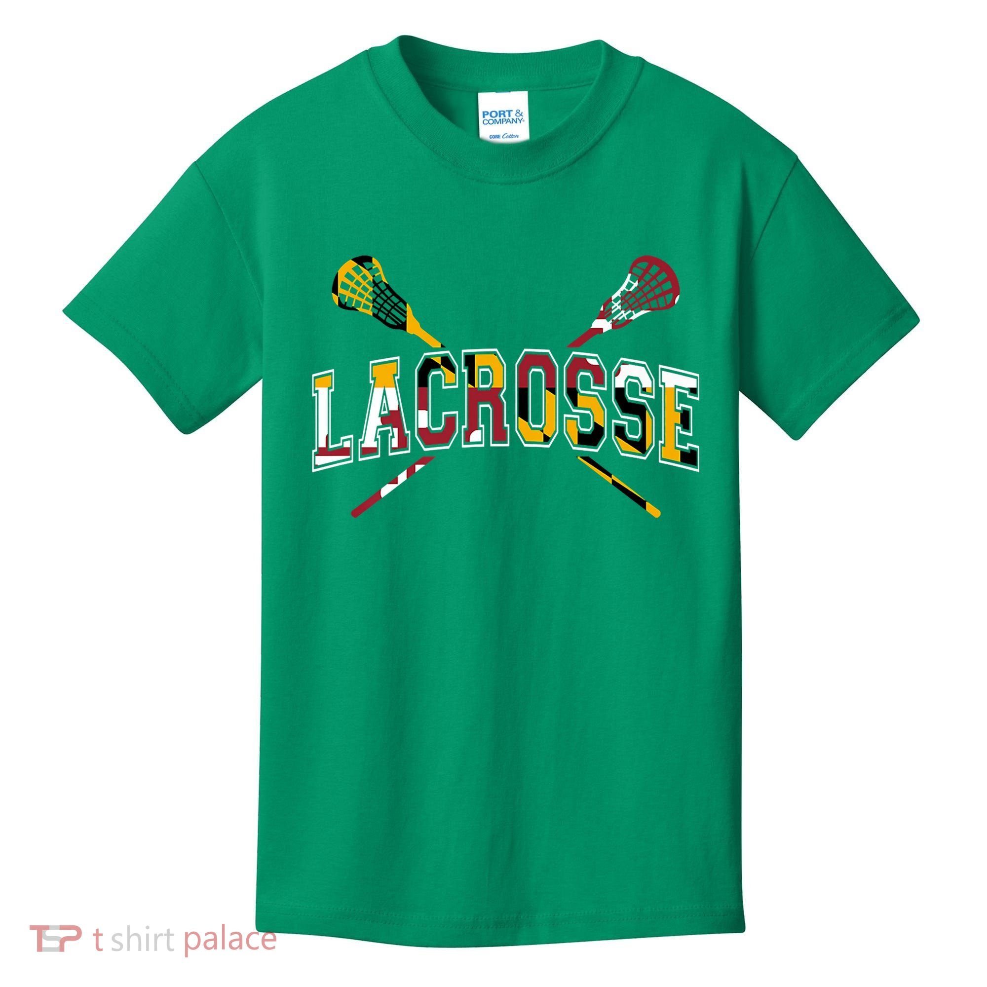 Maryland Flag Lacrosse Kids T-Shirt