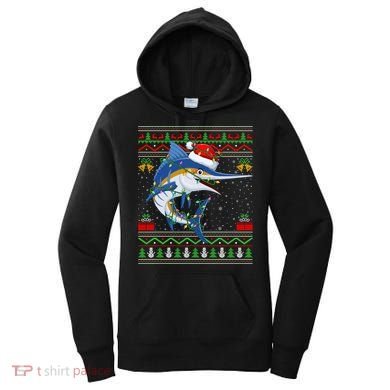 Marlin Fish Lover Matching Ugly Marlin Christmas Meaningful Gift Women's Hoodie