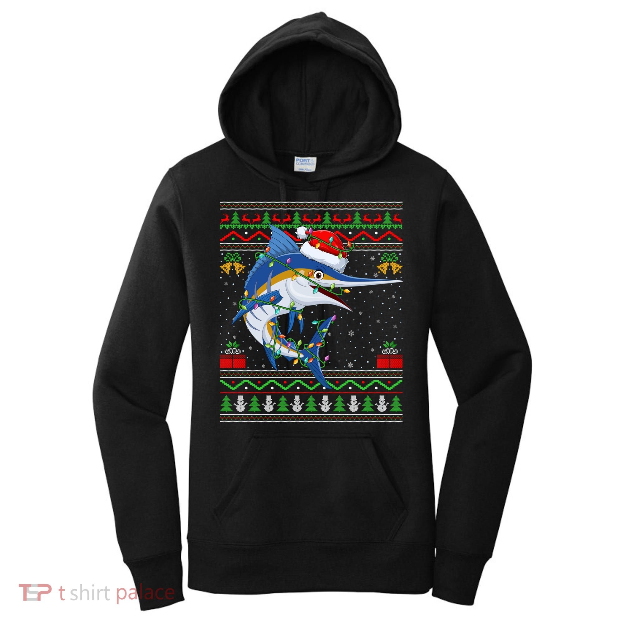 Marlin Fish Lover Matching Ugly Marlin Christmas Meaningful Gift Women's Hoodie