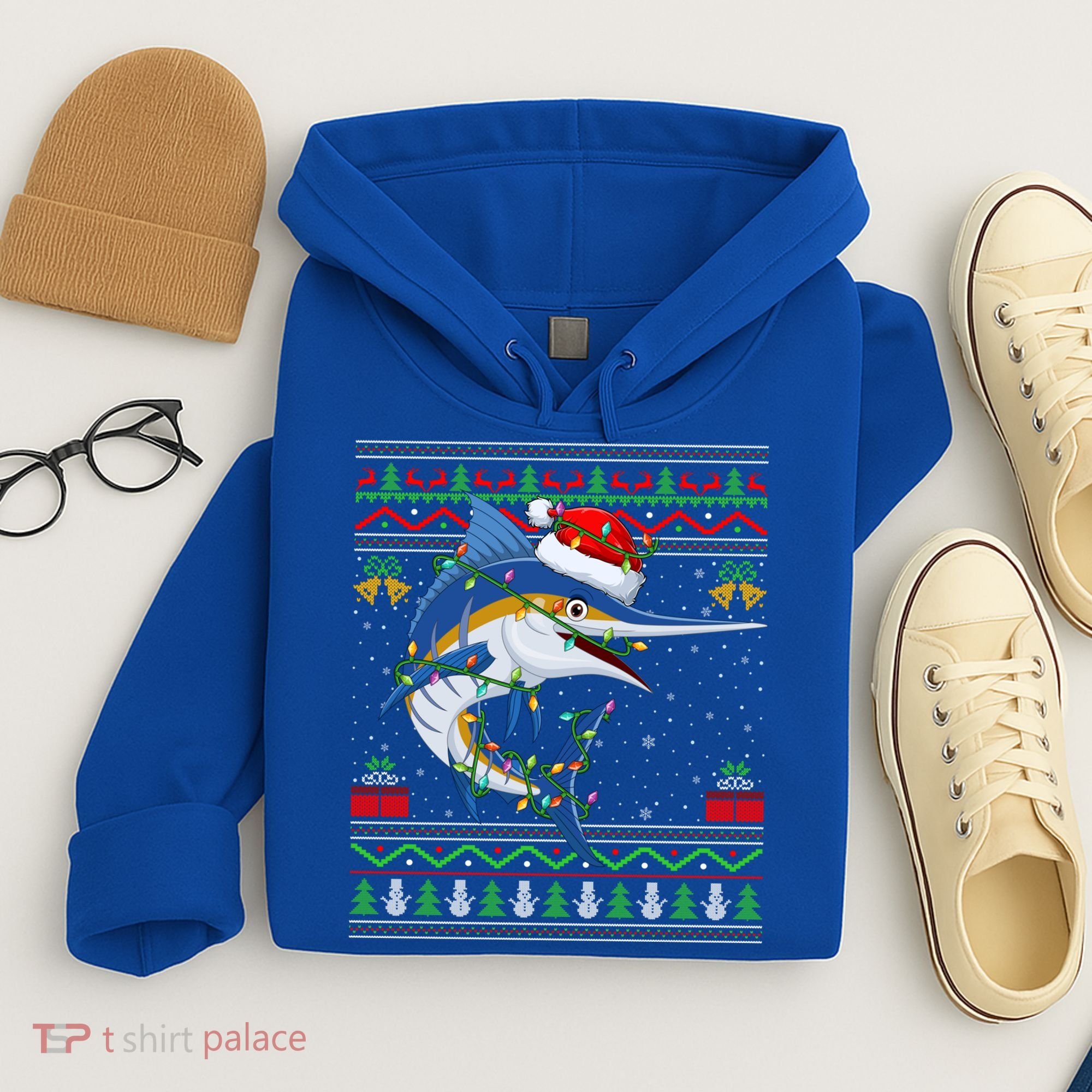 Marlin Fish Lover Matching Ugly Marlin Christmas Meaningful Gift Hoodie