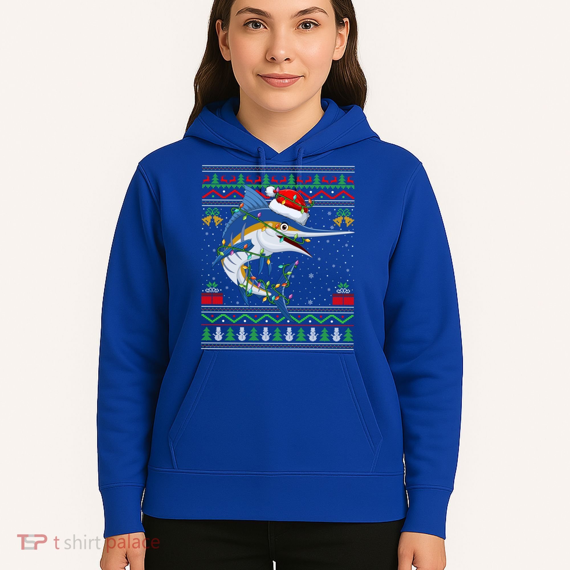 Marlin Fish Lover Matching Ugly Marlin Christmas Meaningful Gift Hoodie