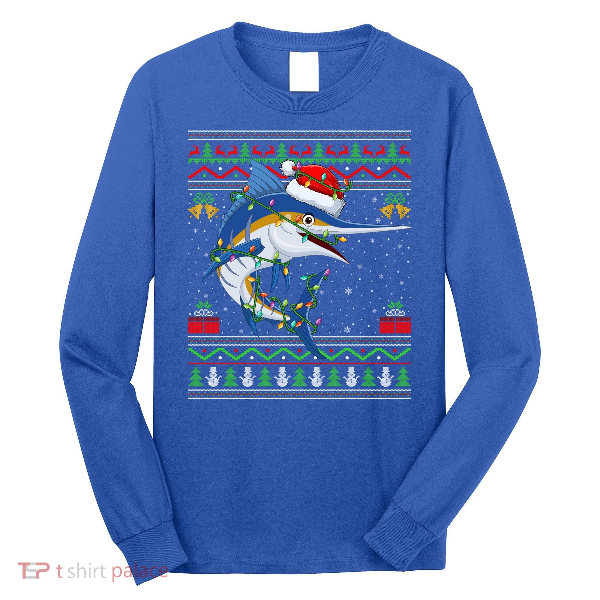 Marlin Fish Lover Matching Ugly Marlin Christmas Meaningful Gift Long Sleeve Shirt