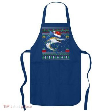 Marlin Fish Lover Matching Ugly Marlin Christmas Meaningful Gift Apron