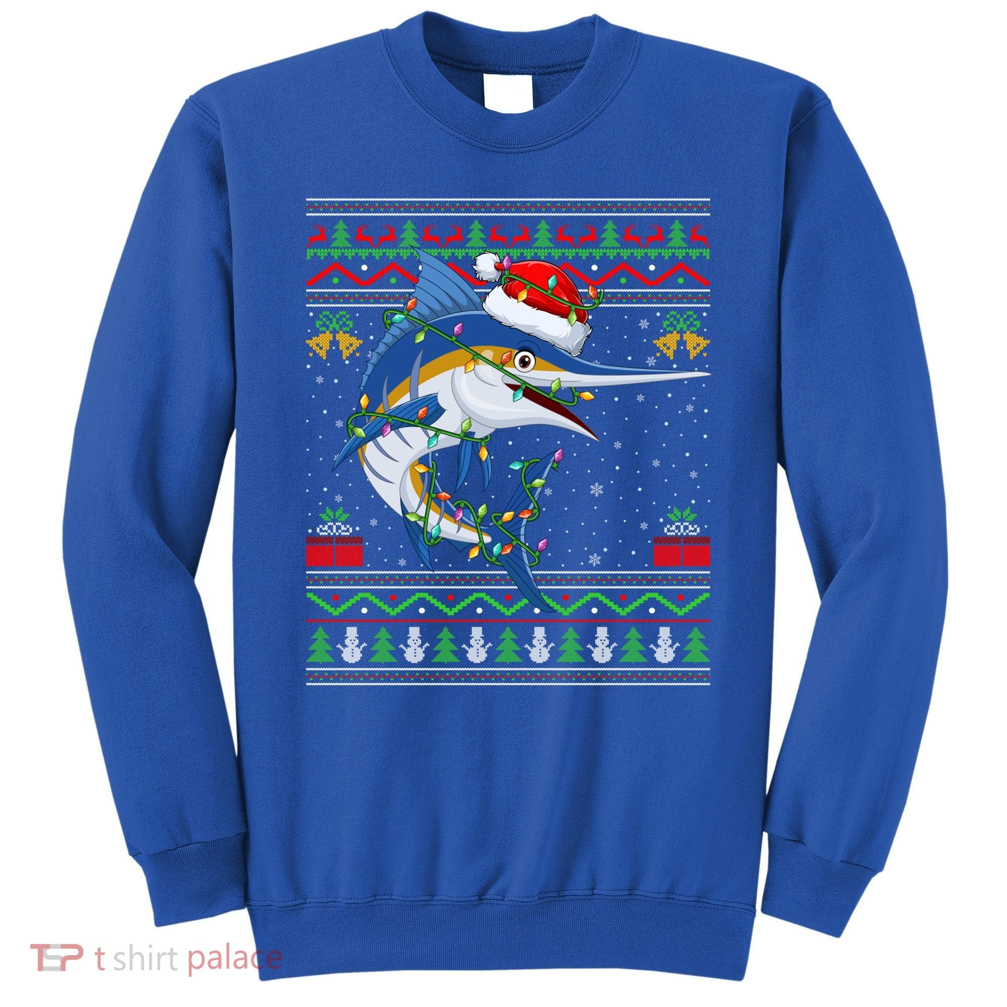 Marlin Fish Lover Matching Ugly Marlin Christmas Meaningful Gift Sweatshirt