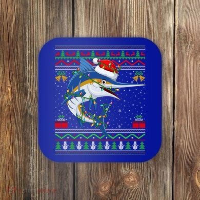 Marlin Fish Lover Matching Ugly Marlin Christmas Meaningful Gift Coaster