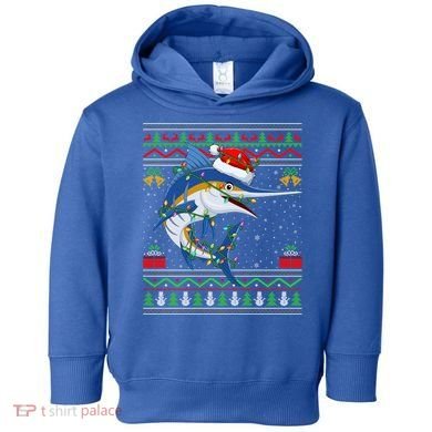 Marlin Fish Lover Matching Ugly Marlin Christmas Meaningful Gift Toddler Hoodie