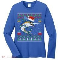 Marlin Fish Lover Matching Ugly Marlin Christmas Meaningful Gift Women's Long Sleeve Shirt thumb 0