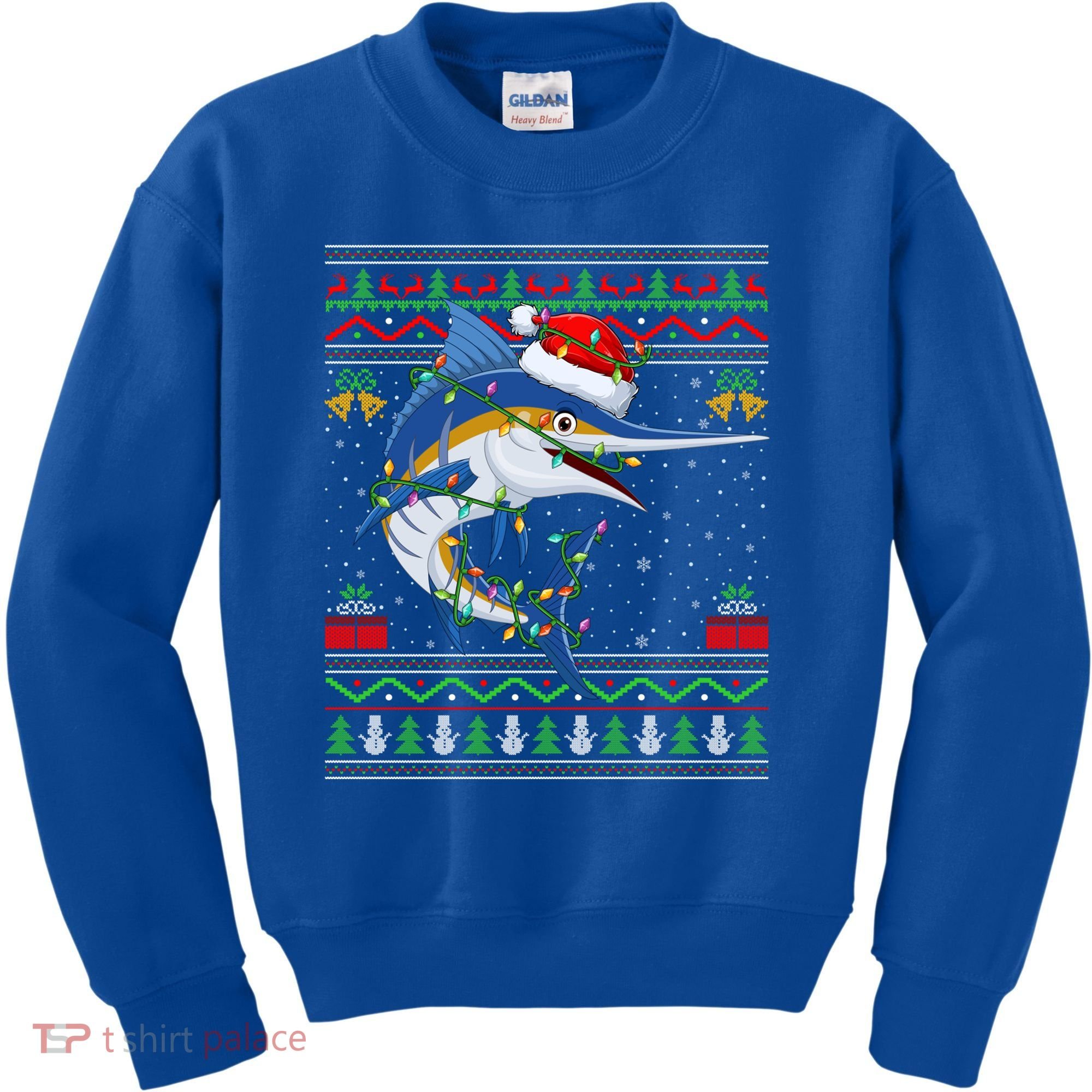 Marlin Fish Lover Matching Ugly Marlin Christmas Meaningful Gift Kids Sweatshirt