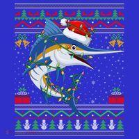 Marlin Fish Lover Matching Ugly Marlin Christmas Meaningful Gift Kids Sweatshirt thumb 2