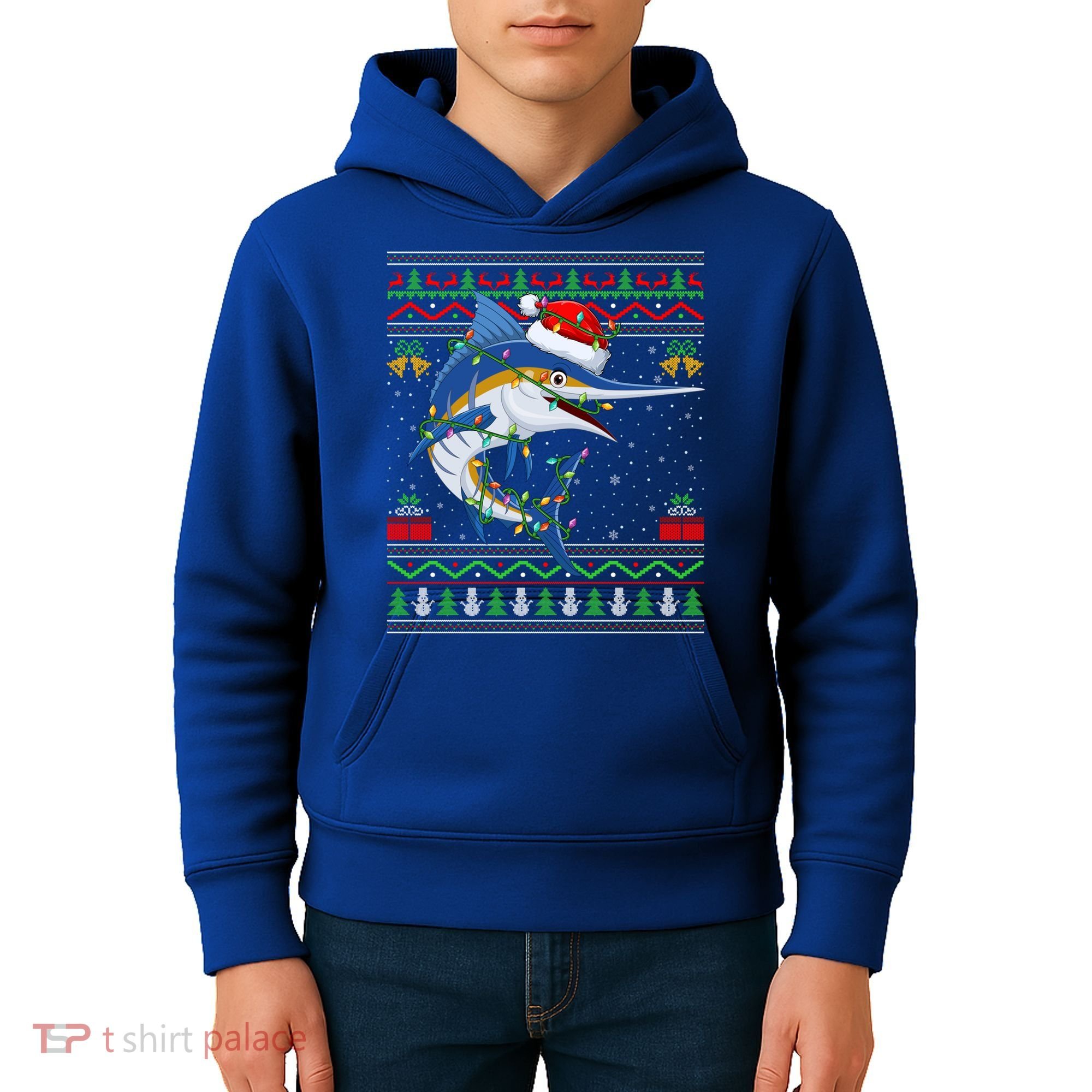 Marlin Fish Lover Matching Ugly Marlin Christmas Meaningful Gift Kids Hoodie