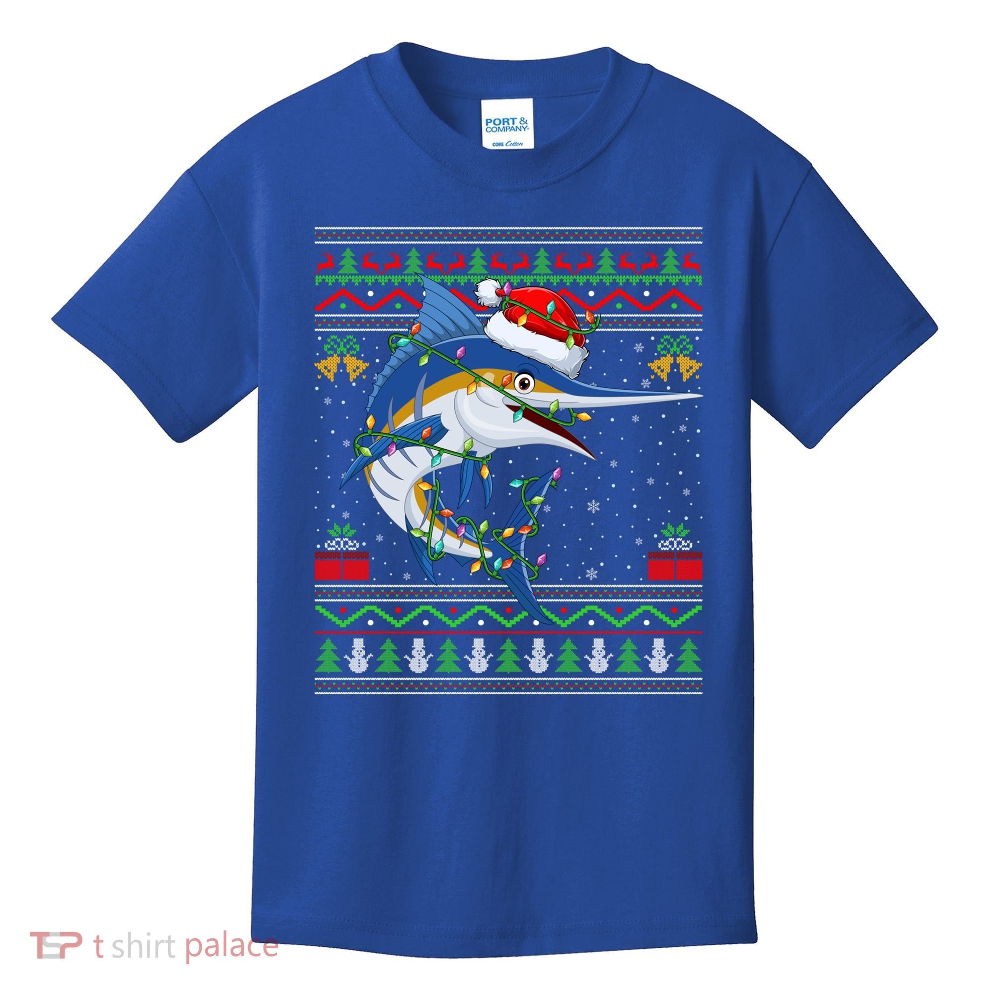 Marlin Fish Lover Matching Ugly Marlin Christmas Meaningful Gift Kids T-Shirt