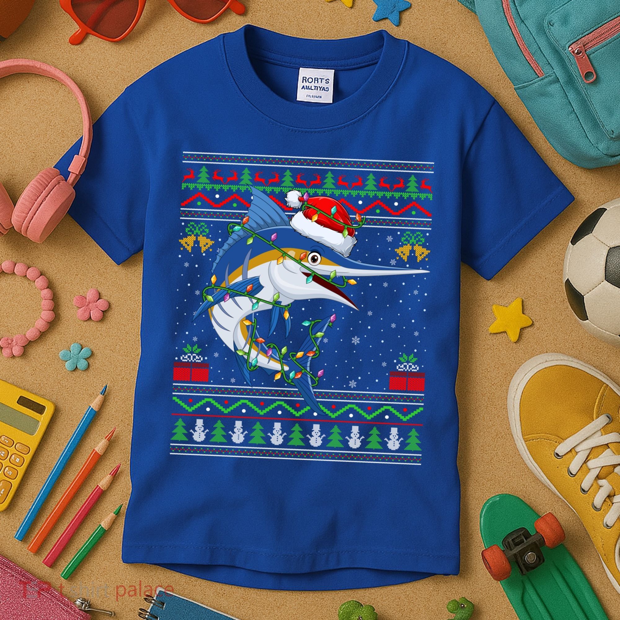 Marlin Fish Lover Matching Ugly Marlin Christmas Meaningful Gift Kids T-Shirt