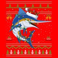 Marlin Fish Lover Matching Ugly Marlin Christmas Meaningful Gift Santa Hat thumb 1