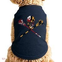 Maryland Flag Lacrosse College LAX Stick Doggie Tank thumb 0