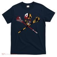 Maryland Flag Lacrosse College LAX Stick T-Shirt thumb 0