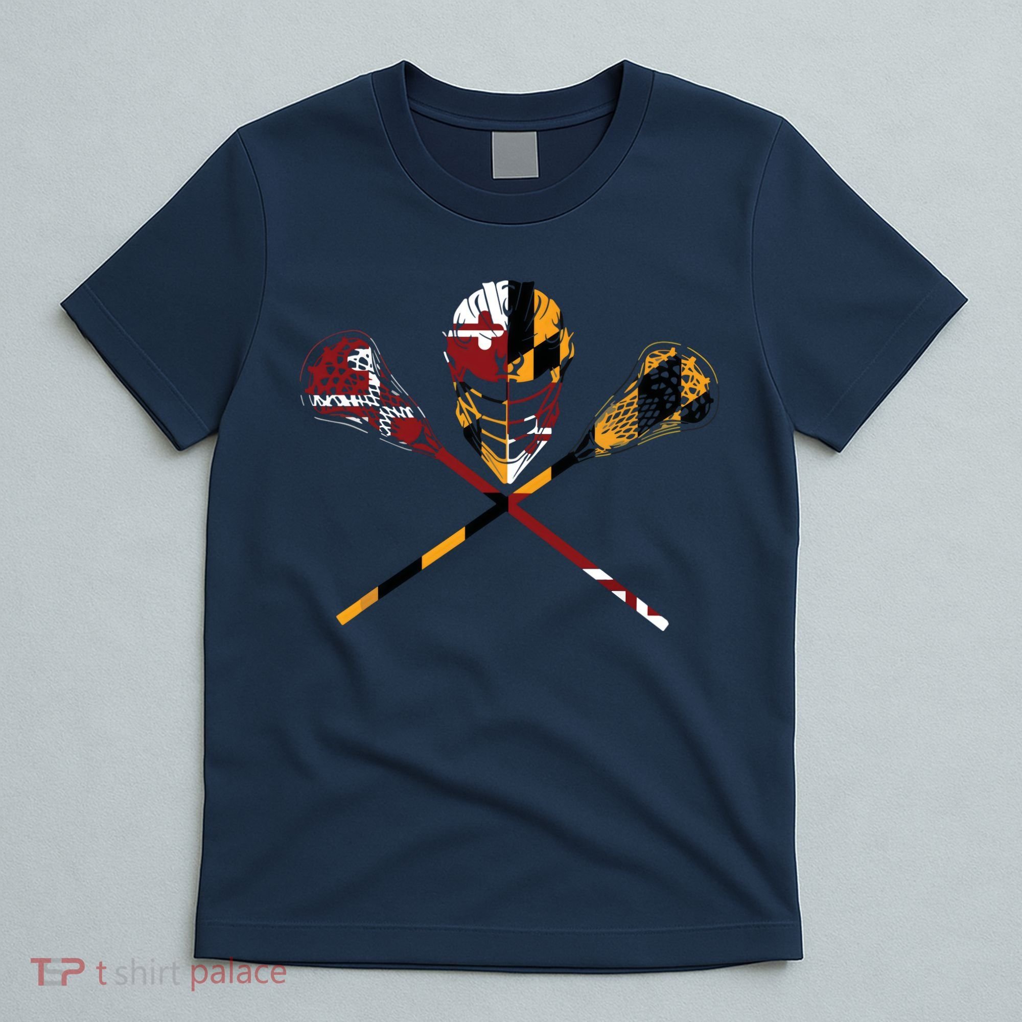 Maryland Flag Lacrosse College LAX Stick T-Shirt