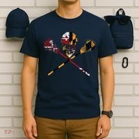 Maryland Flag Lacrosse College LAX Stick T-Shirt thumb 6