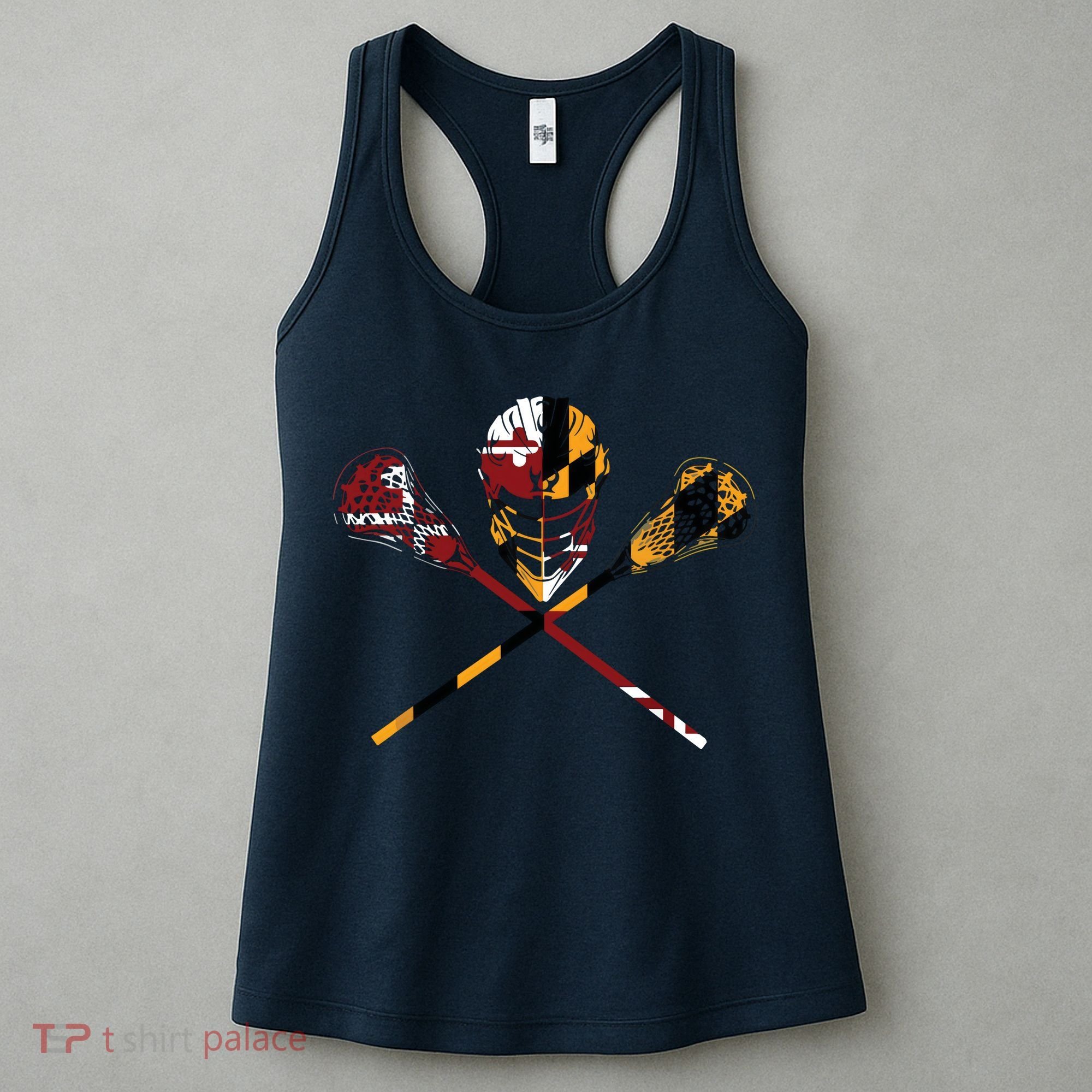 Maryland Flag Lacrosse College LAX Stick Women's Tank Top