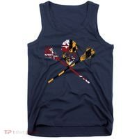 Maryland Flag Lacrosse College LAX Stick Tank Top thumb 0