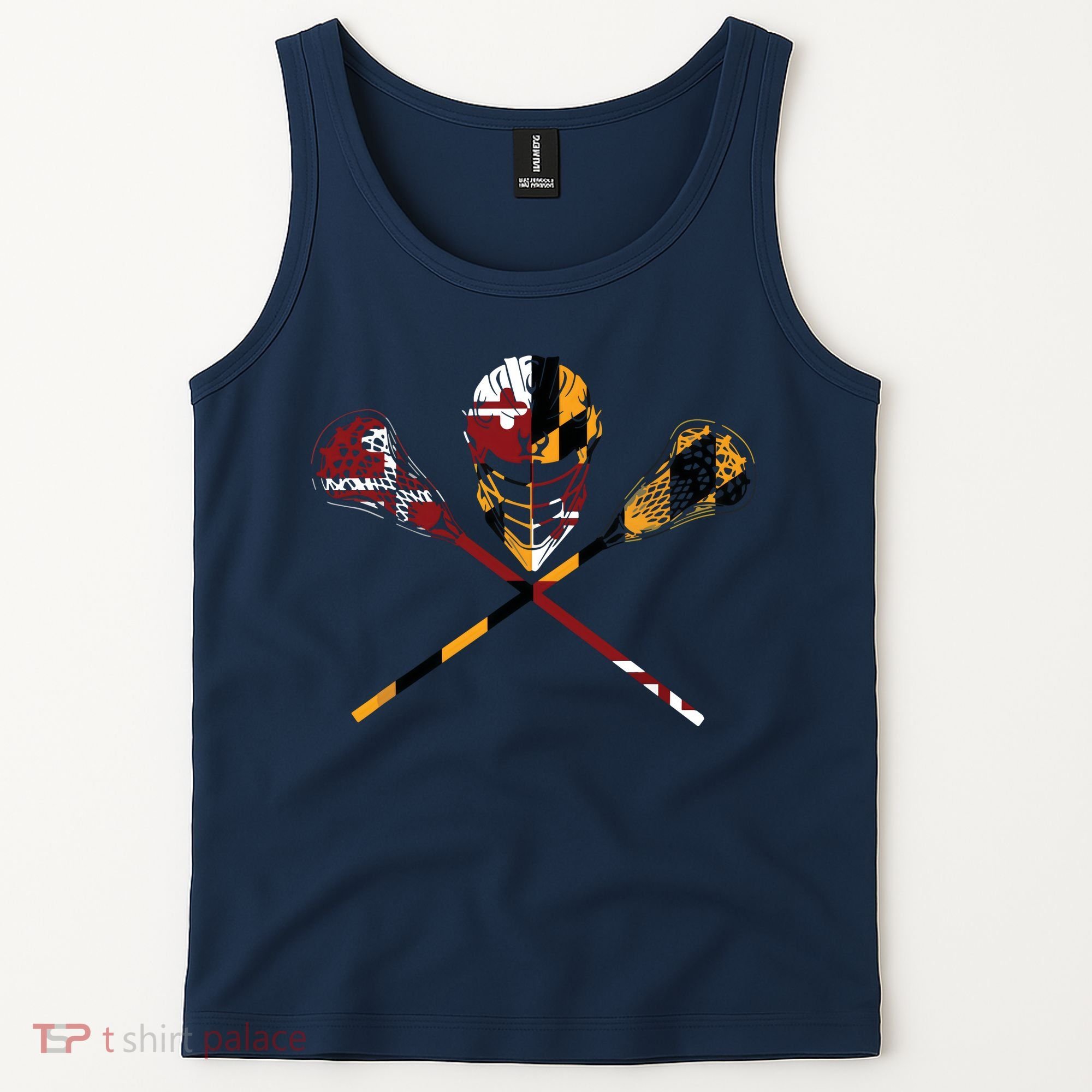 Maryland Flag Lacrosse College LAX Stick Tank Top