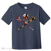 Maryland Flag Lacrosse College LAX Stick Toddler T-Shirt thumb 0