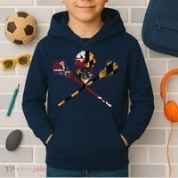 Maryland Flag Lacrosse College LAX Stick Kids Hoodie thumb 2